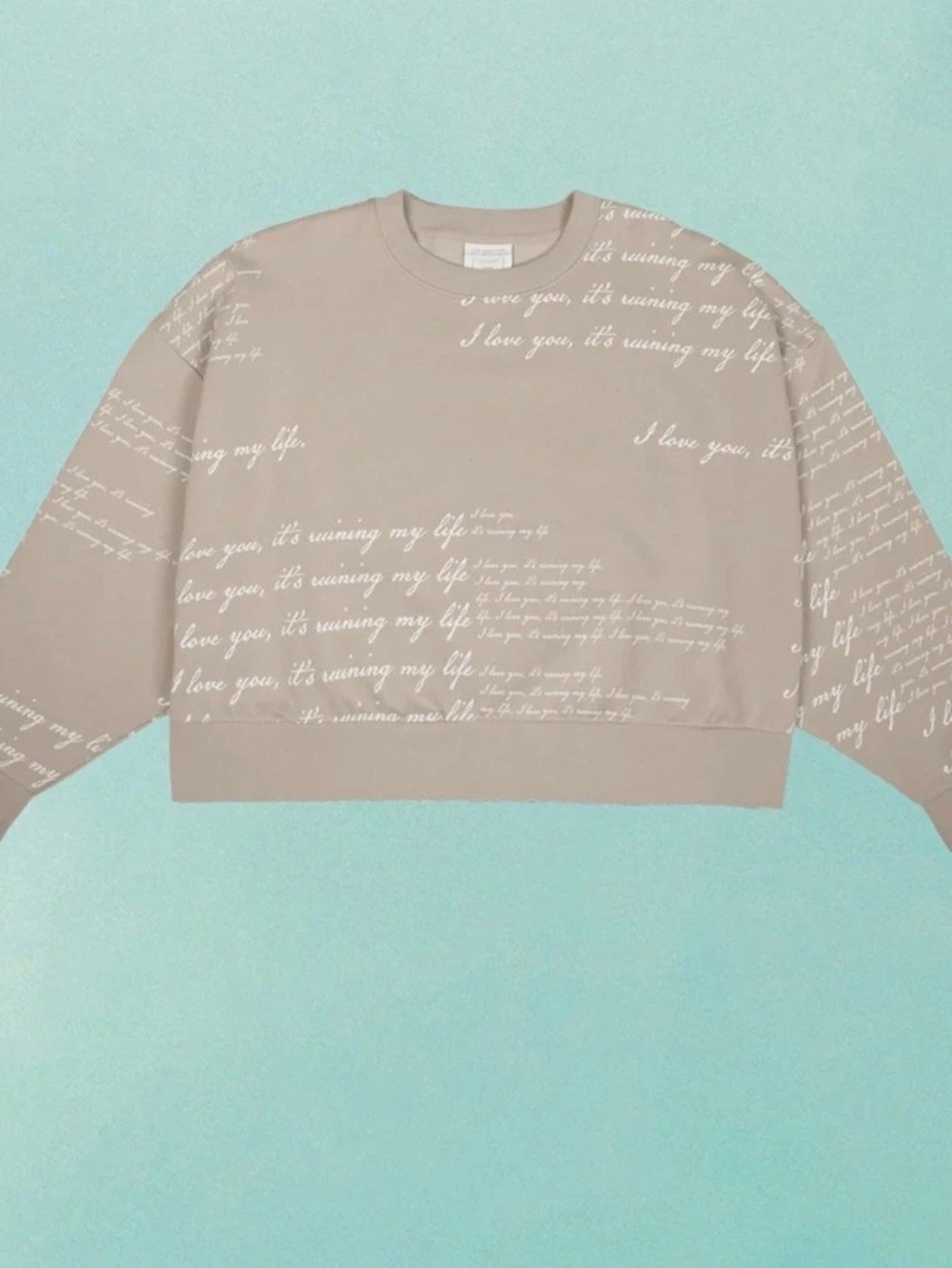 Taylor Swift I Love You It's Ruining My Life Boxy Cropped Crewneck Cropped XL
